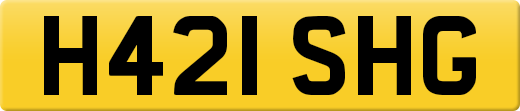 H421 SHG private number plate